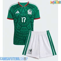 Camisa de time de futebol México Orbelin Pineda #17 Replicas 1º Equipamento Infantil Mundo 2026 Manga Curta (+ Calças curtas)